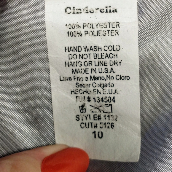 Girl's Cinderella Couture Silver Blue Lace Sleeveless Formal Dress Size 10 - Picture 7 of 12